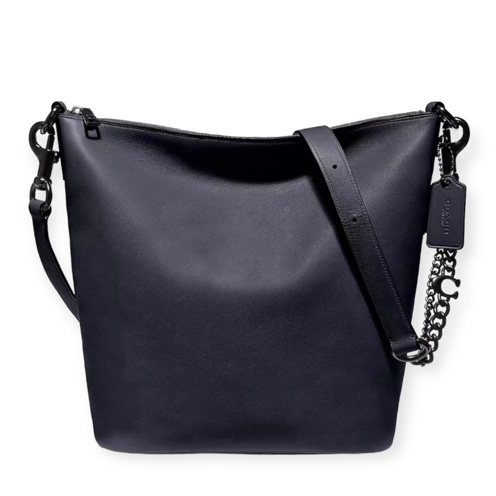 Coach Signature Chain Duffle Bucket Shoulder Bag - Dark Navy - EUC!!!